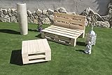 Palets Talavera SL Conjunto 1x Sofa Palet 120cm x 80cm 1x Mesa 80cm x 48cm Lijado Y Cepillado -Interior/Exterior Nuevo-Natural