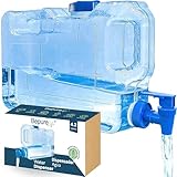 dispensador de Agua fría para Nevera. Garrafa con Capacidad 4,2 litros. Botella de plástico PETG Reutilizable con Grifo. Fuente para Agua, Bebidas, cócteles Playas, Camping, oficinas. (4,2 litros)