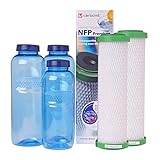Paquete familiar de nfp-premium-9 de carbono filtros de agua potable con 3 x botellas de TRITAN