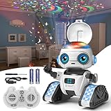 Robot Juguetes Niños, Robot Niños Recargable con Proyector Estrellas Infantil, Sensor de Gestos, Música, Juguetes para Niños de 5 6 7 8 años Regalo Niño