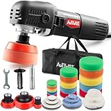 Mini Pulidora Coches,AUTIWOZ 850W Pulidora, 25mm/50mm/75mm Disco de pulir/Almohadilla Esponja,Pulidora Rotativa Pequeña,6 Velocidades,2200-5600 rpm,Pulido áreas Pequeñas,Pulido de Detalles