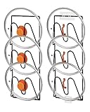 Whtawtaw Paquete de 2 estantes organizadores para tapas de ollas, soporte de 6 niveles para tapa de ollas, soporte adhesivo sin taladrar para puerta de gabinete/estante montado en la pared, estante de