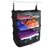 Ekrfxh Housewares - Sistema de equipaje portátil, organizador de maleta, grande, plegable, estantes de viaje y cubo de embalaje plegable, organizador de armario, dormitorio, Black, L