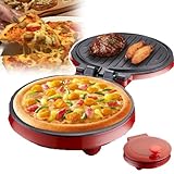 OZTYSGXM PizzeríA de Escritorio de 10 Pulgadas, PizzeríA EléCtrica Abierta de 180 Grados, Bandeja de Horno Antiadherente/CalefaccióN de Doble Cara, para Pan Huevo Frito