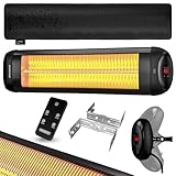 Monzana® Calefactor por Infrarrojos Exterior Terraza 2500W 3 Temperaturas Estufa Mando a Distancia Temporizador
