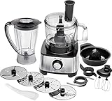 ProfiCook PC-KM 1063 Robot de cocina compacto con carcasa de acero inoxidable,1,2 L, con función turbo y 11 accesorios