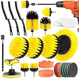 Cirulli Cepillo Taladro de 27 Piezas, Cepillo de Limpieza eléctrico, Kit de cepillos para Llantas, Juntas y Esquinas, cepillos para Cocina, baño y automóvil, Cepillo Limpieza hogar,Amarillo