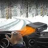 Portátil Calefactor de Coche 12v 150w,Calefactor Coche mechero USB,Calefactor descongelador,Calentador de Coche para Coche 2 en 1 Calentador y Ventilador Rotación 360°