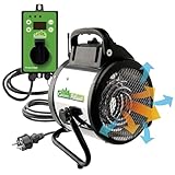 Bio Green Calefactor de Ventilador Palma Digital, Plata/Negro, 2000W