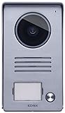Vimar 40921.P1 Placa de entrada audio/vídeo de 1 botón para videoportero manos libres LCD 7in, con marco antilluvia, instalación de superficie, gris
