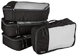 Amazon Basics Bolsas de equipaje pequeñas, 4 Unidad, Pequeña, Negro