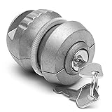 Cerradura de enganche universal para caravana, remolque, enganche de enganche de remolque, bloqueo de bola de remolque, bloqueo de bola de seguridad, bloqueo de caravana, aleación de zinc (plata)