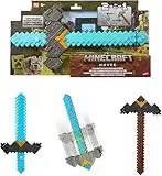 Mattel Minecraft Espada transformable en Pico 2 en 1 Juguete Que se Activa al Hacer Clic en un botón y Cambia de Forma, Accesorio Inspirado en “Una película de Minecraft”, JFR72
