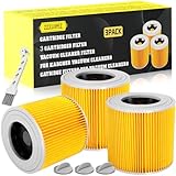 ZZXLOPEZ Filtros para Aspiradoras, 3x Filtros de Cartucho Kärcher [WD3, WD2, WD1, MV3, MV2, A, K, KNT, NT, SE, VC], Filtro Cartucho Lavables y Reutilizables Sustituido 6.414-552.0 -547.0-772.0