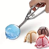 CHEFZOCO Cuchara de helado, Sacabolas Helado, Cuchara bolas helados, Cucharón de helado con gatillo, Accesorios de cocina, Apto para Lavavajillas, 6 cm diámetro de bola, Acero inoxidable