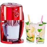 Neo Máquina trituradora de hielo eléctrica con jarra extraíble para mezclar granizados, cócteles, frappé, café y té helado (rojo)