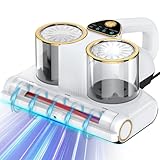 RWSRW Aspiradora Antiácaros,Aspirador de Ácaros con Luz UV y Ultrasonido Calentamiento 16Kpa de Succión 500W Aspiradora de Acáros Elimina 99,9% de BacteriasAlérgenos y Ácaros Polvo Aspirador