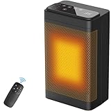 1500W Calefactor,70°Oscilación Calefactor Ceramico,Calefactor con Termostato Portátil,Temporizador de 12H,Control Remoto,Protección Contra Sobrecalentamiento y Vuelco,para Oficina Dormitorio Casa