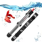 Ruikdly Calentador Acuario, 200W 30-200L Calentador de Acuario, Termostato Ajustable para Acuario con Ventosa y Funda Protectora, para Tanques de Peces y Acuario (220-240V, Enchufe UE)