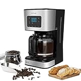 Cecotec Cafetera Goteo Coffee 66 Smart. 950 W, Programable 24h, Tecnología ExtemAroma, Función AutoClean, Acabados en Acero Inoxidable, Pantalla LCD, Jarra de Vidrio de 1,5 L