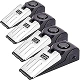 ThreeH 4 Paquete de Alarma de Parada de Puerta 120dB Alta Alerta de Entrada de Cuña Portátil Antirrobo Herramientas de Seguridad para la Seguridad del Hogar Apartamento Casa de Viaje