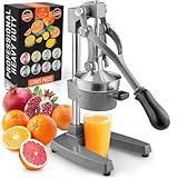 Zulay Kitchen Exprimidor de jugo de naranja de hierro fundido, resistente, fácil de limpiar, exprimidor de cítricos profesional, exprimidor de limón de acero inoxidable duradero, prensa manual