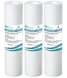 3 x aquahouse 10 'sedimentos cartucho de filtro de agua para ósmosis inversa, Carcasas de, encaja estándar de 10' filtro de filtración de agua alimentado poste & partictle – 1 Micron