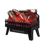 KEKAI Chimenea Eléctrica Uso Interior Decorativa Kekai Utah 47.5x22x40.36 cm 2 Niveles Calefactor Efecto Fuego de Leña Portátil