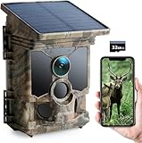 CEYOMUR 48MP 4K 30fps Cámaras de Caza Solar, WiFi Bluetooth Camara Fototrampeo con Batería Interna de 5200mAh Ángulo de Detección de 120° Visión Nocturna IP66 Impermeable con Tarjeta Micro SD 32GB