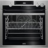 AEG BSE572360M Horno Multifunción, Limpieza Pirolítica, 9 funciones + Vapor, Sonda Térmica, Display Táctil, 45 programas automáticos, Antihuellas, Cierre Suave, Inox, A+, 72 Litros