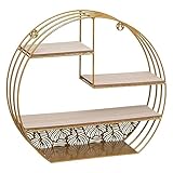 ATMOSPHERA CREATEUR D'INTERIEUR Estante de Pared Madera Metal Redondo Oro