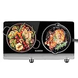 Klarstein Placa Vitroceramica, Placa Vitrocerámica Electrica 2400W, Vitro Eléctrica 2 Fuegos, Placas Vitro Electrica Cocina, Placa Cocina 2 Fogones, Vitroceramicas, Encimera Electrica Cocinas
