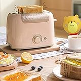 ZHIRCEKE Tostadora Multifuncional máquina de Limpieza sándwich de Desayuno pequeña tostadora tostadora automática,Rosado