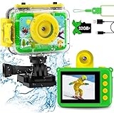 GKTZ Cámara de Fotos Infantil Impermeable, Cámara de Vídeo de Acción Submarina Infantil, Cámara Digital con Juegos de 3 a 10 años, Regalo con Pantalla de 2 Pulgadas, Tarjeta TF de 32 GB