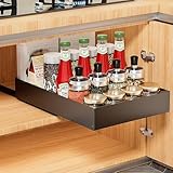 PNNP Cajones Extraibles para Cocina 30cm - Gaveta Deslizante Armario Cocina Bandeja Extraible Armario Organizador (30cm Ancho x 42.5cm Profundidad x 7cm Alto) - Negro