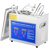 VEVOR Limpiador ultrasónico 3L, Limpiador Ultrasonidos Profesional, Máquina de Ultrasonido con Temporizador Digital Temperatura Ajustable, para Limpieza de Joyas, Gafas, Laboratorio