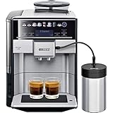 Siemens Cafetera automática EQ.6 plus s700 TE657M03DE, limpieza automática, selección directa, dos tazas al mismo tiempo, 1500 W, acero inoxidable