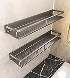 Especieros para Cocina,Organizador Especias Autoadhesivos,2 Piezas Estanterías para especias sin Taladrar Aluminio para Cocina,baño, etc