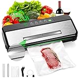 INKBIRD Envasadora al Vacío Profesional, Modos seco y Húmedo Selladora al Vacío para la conservación de alimentos, Totalmente automático/manual, con Bolsas de Vacío y manguera de vacío (INK-VS03)