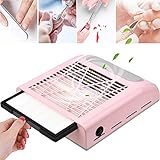 ZYC Colector de vacío de uñas 80W Ventilador de Limpieza de Polvo para el Equilibrio de manicura con Filtro Máquina de aspiradora de la manicura de succión Fuerte