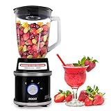 Sogo Batidora de Vaso con Cable – Licuadora para Zumos, Batidos, Verduras y Frutas – Batidora Potente de 1300 W – Batidora con Dos Jarras de Cristal con Diferentes Capacidades de 1,5 L y 300mL