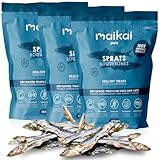 MAIKAI Boquerones Deshidratados Pack de 3 x 100 g - Chuches para Perros - Premios 100% Naturales - Snacks para Perros y Gatos - Fuente de Omega 3 y Omega 6