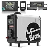 LF Bros Calentador Diesel 5kw, 12v / 24v / 220v Calentador de Aire de Estacionamiento Portátil, Calentador Nocturno Diesel con Interruptor LCD de Tiempo, Autocaravana, Tienda de Campaña (Blanco)