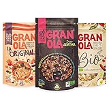 LA NEWYORKINA Pack de 3 Granolas 275gr - Original, Dear Aretha y Manzana Loves Jengibre - Horneada con Aceite de Oliva Virgen Extra - Proceso 100% Artesano (3 Paquetes)