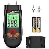 Medidor de Humedad, Medidor de Humedad con Batería y Pantalla LCD, Adecuado Para la Determinación Rápida del Contenido de Humedad de Madera en Bruto, Papel, Madera Contrachapada (Modelo básico)