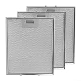 Paquete de 3 filtros de grasa para campana extractora RANGEMASTER, filtro de metal plateado