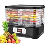 Meykey Deshidratador de Alimentos 8 Pisos Bandejas, Deshidratador para alimentos 400 W, Deshidratador eléctrico, de acero Inoxidable, con Indicador de tiempo, Temporizador y control de Temperatura