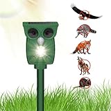 Repelente de Gatos, ahuyentador de pájaros, disuasión Solar ultrasónico, Parada de Animales, Gatos, Ratas, Perros, pájaros, Zorros y Otros, Repelente al Aire Libre para Animales con LED Intermitentes