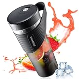 SESOCSEO Batidora Portatil para Smoothies, Licuadoras Para Zumos de 460ml con Batería Recargable de 4000mAh, Batidora Smoothie con Pajita de Silicona, Adecuado para Viajar y para el Hogar (HD-07)