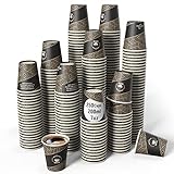 BELTVAN 250 Vasos Desechables Café de Cartón 200ml – Vasos Café para Llevar 100% Libres de Plástico Biodegradables y Compostables